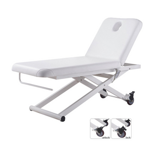 Dream In Reality Ebro Electric Facial Bed / Massage Table (8110): White, Caster Wheels