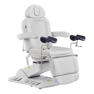 Dream In Reality Fiona Exam Table With Stirrups (8246EBYH-stirrups): Gray, Side View