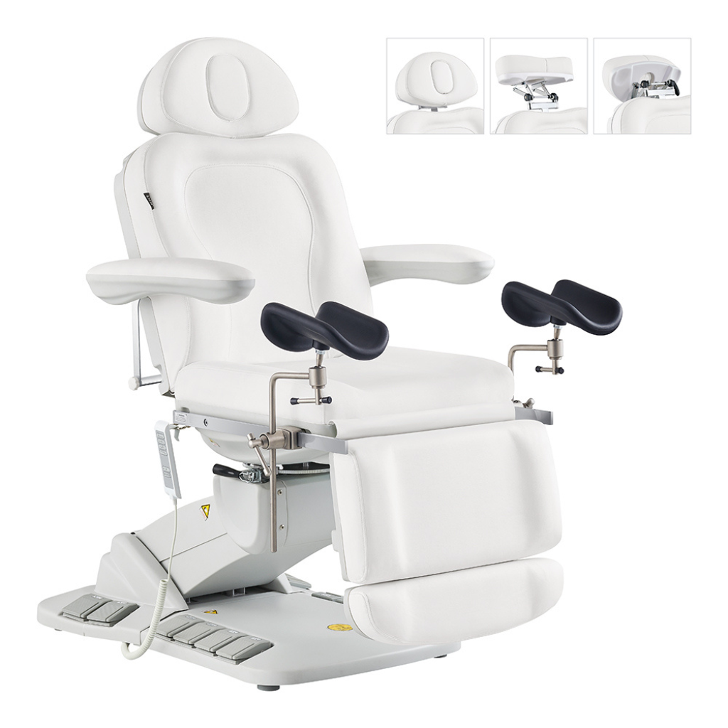 Dream In Reality Fiona Exam Table With Stirrups (8246EBYH-stirrups): White