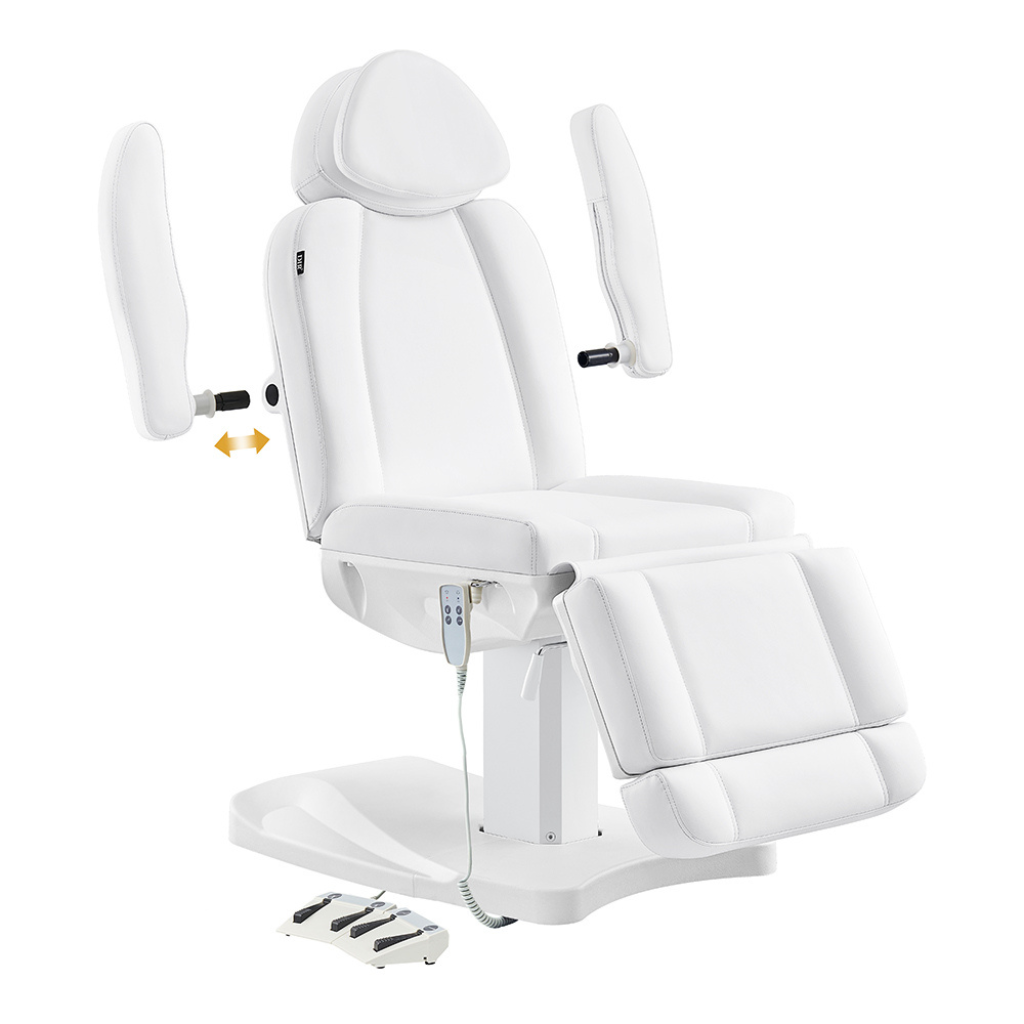 Dream In Reality Ink Electric Esthetician Chair (8103): White, Detachable Armrest