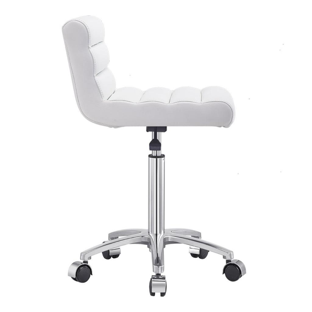 Dream In Reality Jockey Stool (9959): White, Side View