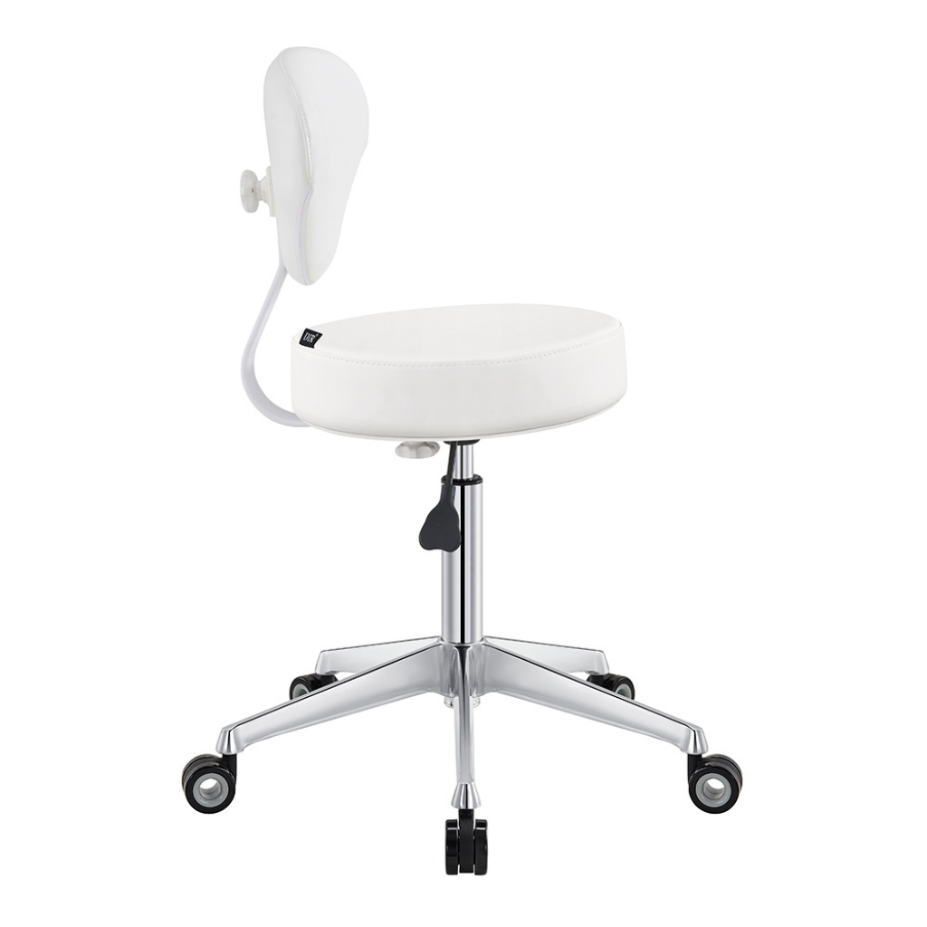 Dream In Reality Medical Stool (9157): White, Side View