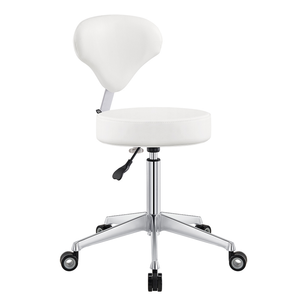 Dream In Reality Medical Stool (9157): White, Front View