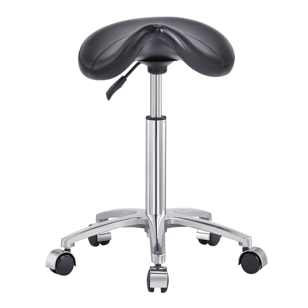 Dream In Reality Nero Saddle Stool (9909): Black, Front View