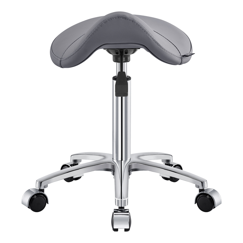 Dream In Reality Nero Saddle Stool (9909): Gray, Front View