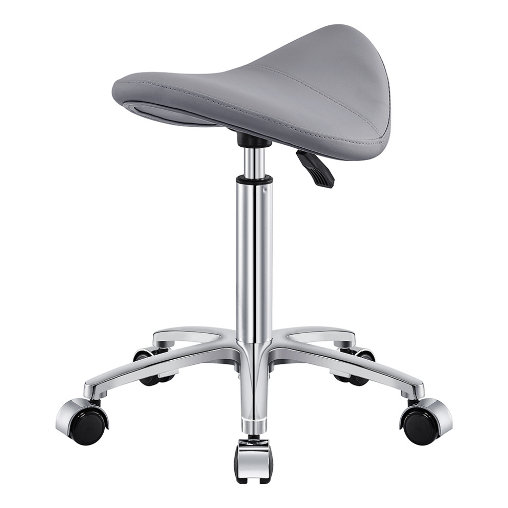 Dream In Reality Nero Saddle Stool (9909): Gray, Side View