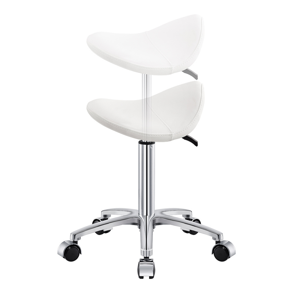 Dream In Reality Nero Saddle Stool (9909): White, Lift System