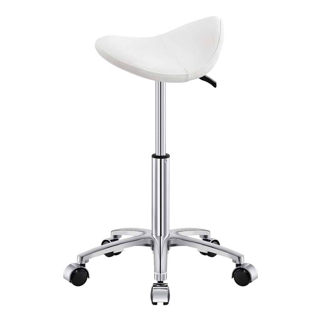 Dream In Reality Nero Saddle Stool (9909): White, Maximum Lift