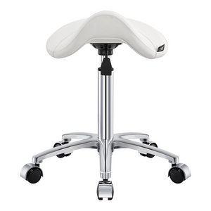 Dream In Reality Nero Saddle Stool (9909): White, Front View