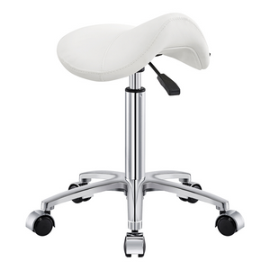 Dream In Reality Nero Saddle Stool (9909): White, Back View