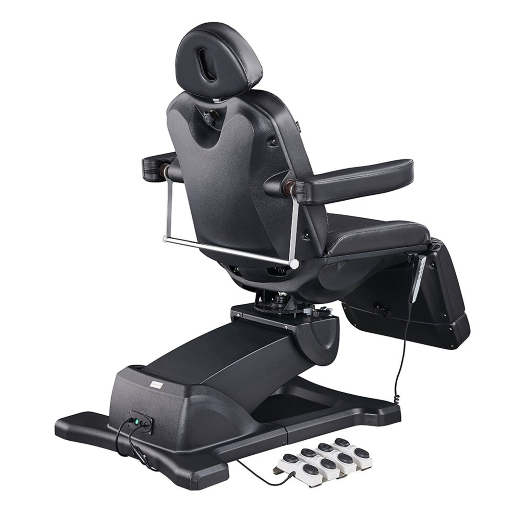 Dream In Reality Pavo 4 Motors Rotating Medical Spa Treatment Table/Chair (8709): Black, Back View