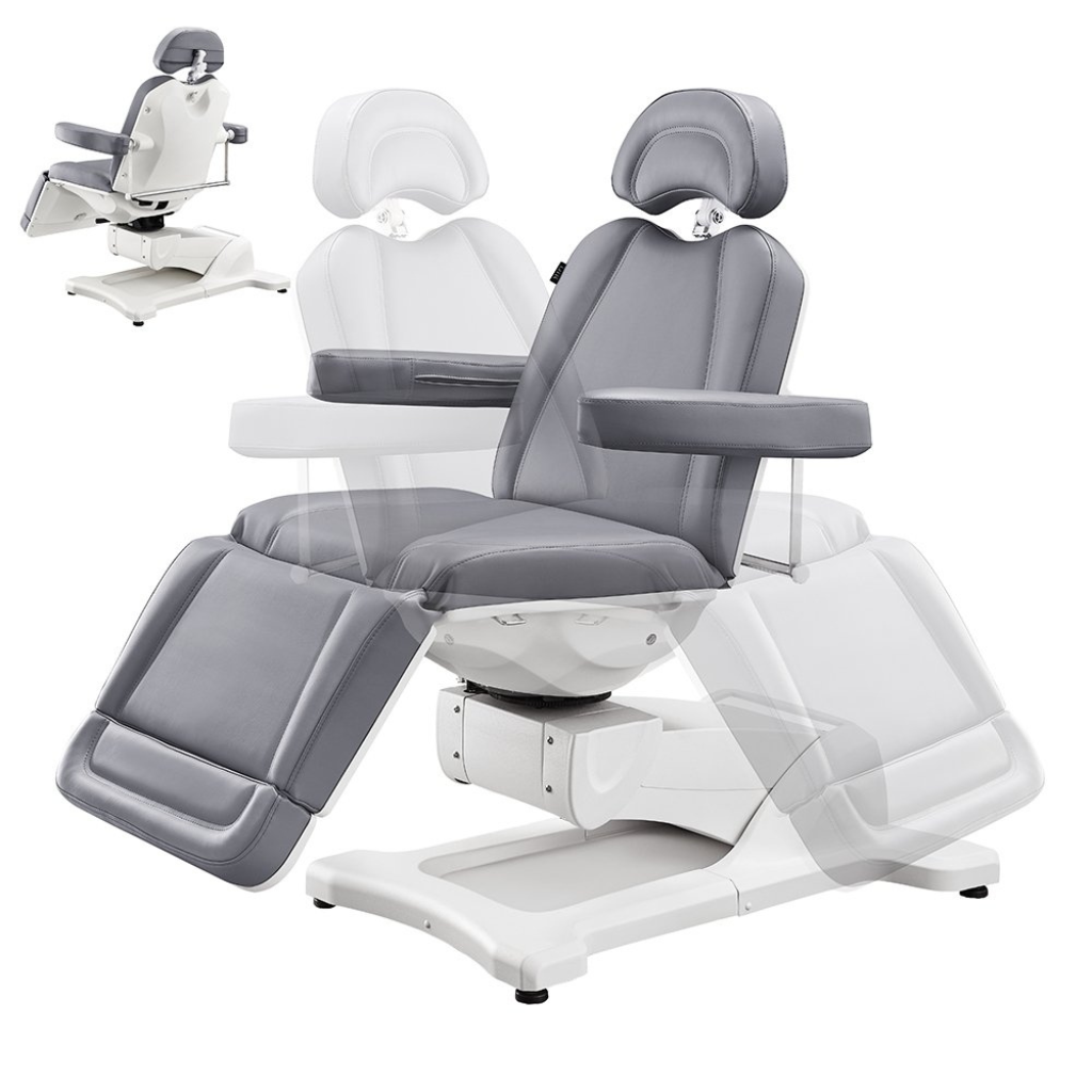 Dream In Reality Pavo 4 Motors Rotating Medical Spa Treatment Table/Chair (8709): Gray, Front View