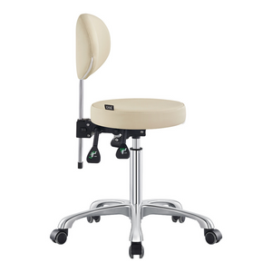 Dream In Reality Polaris Rolling Stool (Beige): Side View