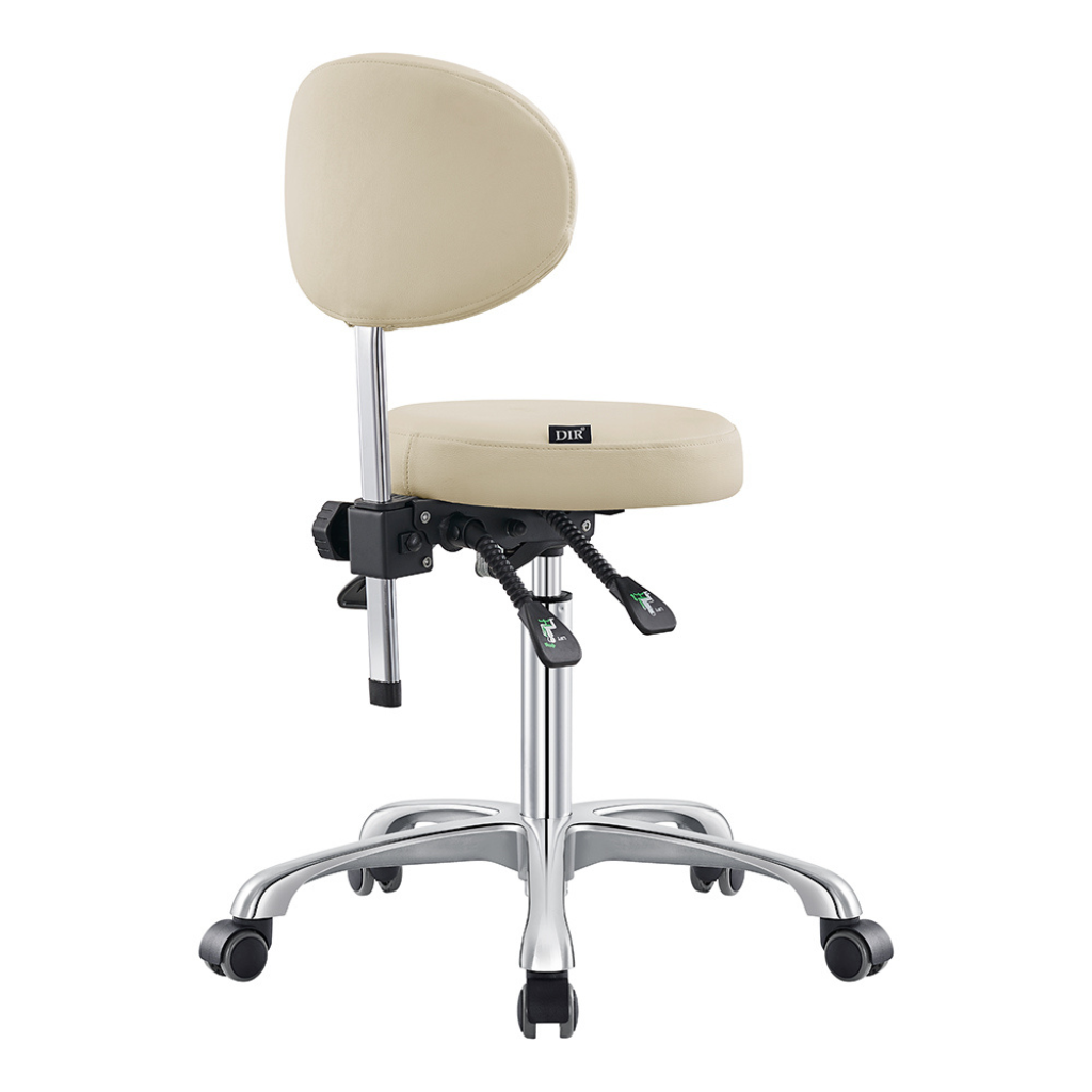 Dream In Reality Polaris Rolling Stool (Beige): Back View