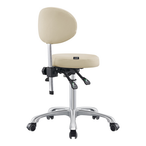 Dream In Reality Polaris Rolling Stool (Beige): Back View