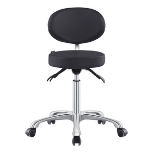 Dream In Reality Polaris Rolling Stool (Black): Front View