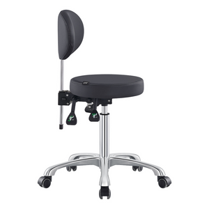 Dream In Reality Polaris Rolling Stool (Black): Side View