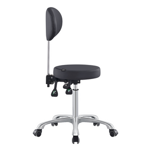 Dream In Reality Polaris Rolling Stool (Black): Side View