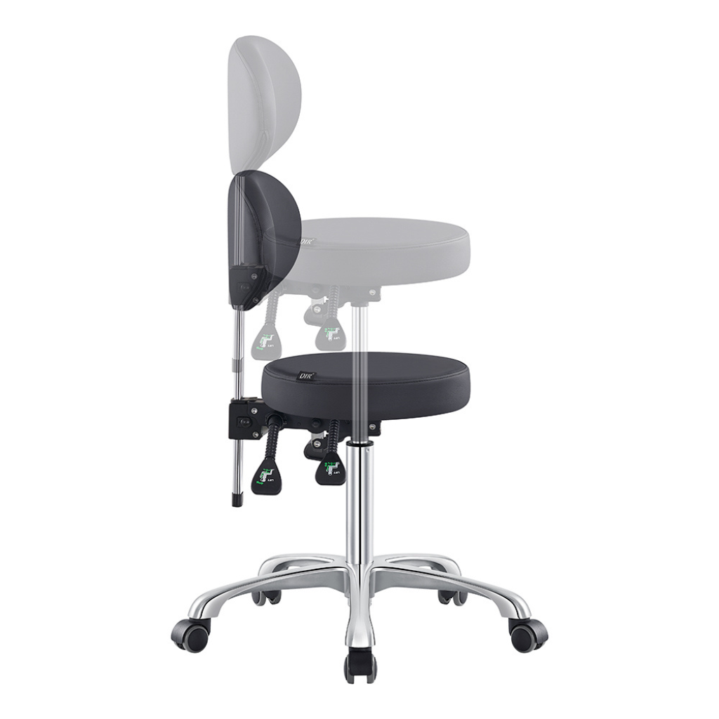 Dream In Reality Polaris Rolling Stool (Black): Lift