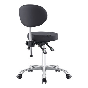 Dream In Reality Polaris Rolling Stool (Black): Back View