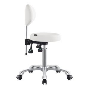 Dream In Reality Polaris Rolling Stool (White): Side View