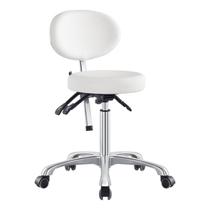 Dream In Reality Polaris Rolling Stool (White): Front View