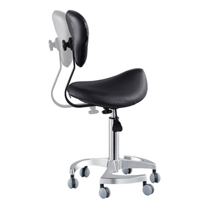 Dream In Reality Tao Saddle Stool (9038): Black, Adjustable Backrest