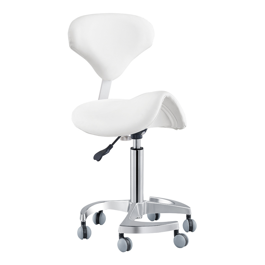Dream In Reality Tao Saddle Stool (9038): White, Front View