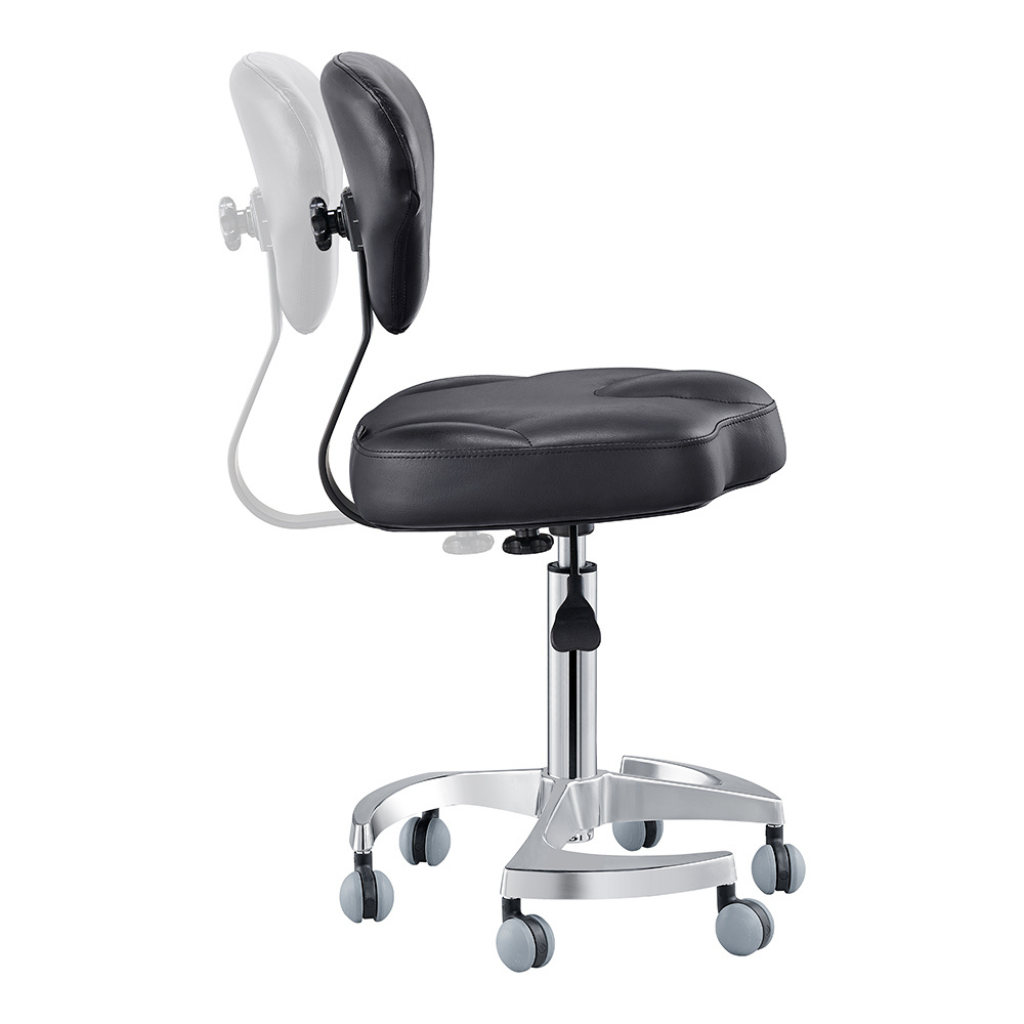 Dream In Reality Zen Adjustable Swivel Stool (9156): Black, Adjustable Back Rest
