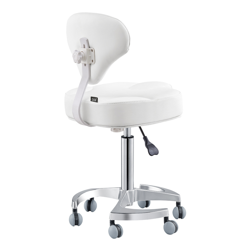 Dream In Reality Zen Adjustable Swivel Stool (9156): White, Back View