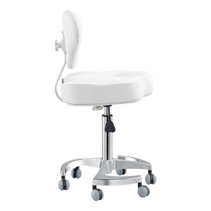 Dream In Reality Zen Adjustable Swivel Stool (9156): White, Side View