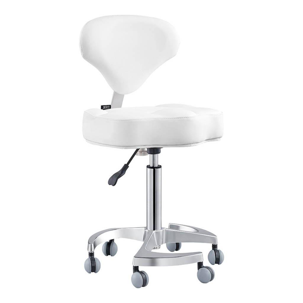 Dream In Reality Zen Adjustable Swivel Stool (9156): White, Front View