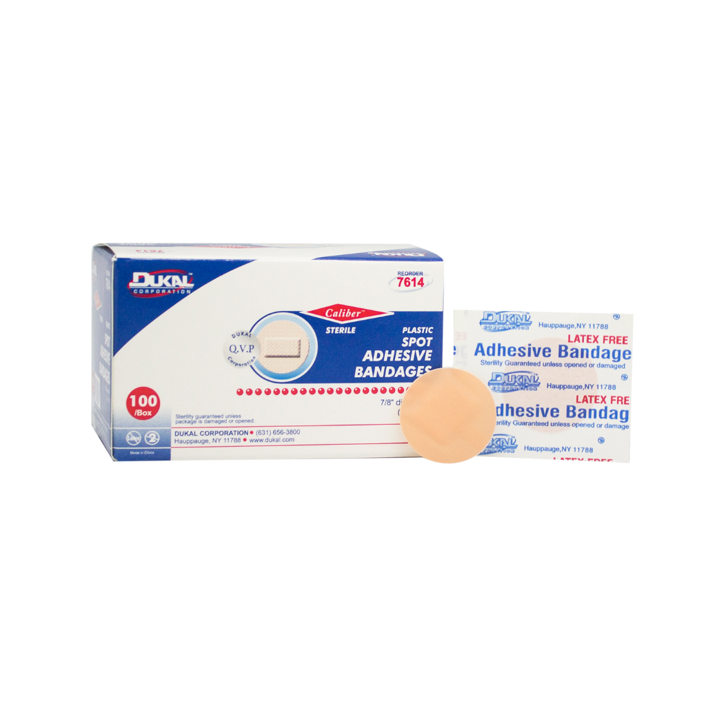 Adhesive Bandage, Plastic, 7/8" Spot, Sterile