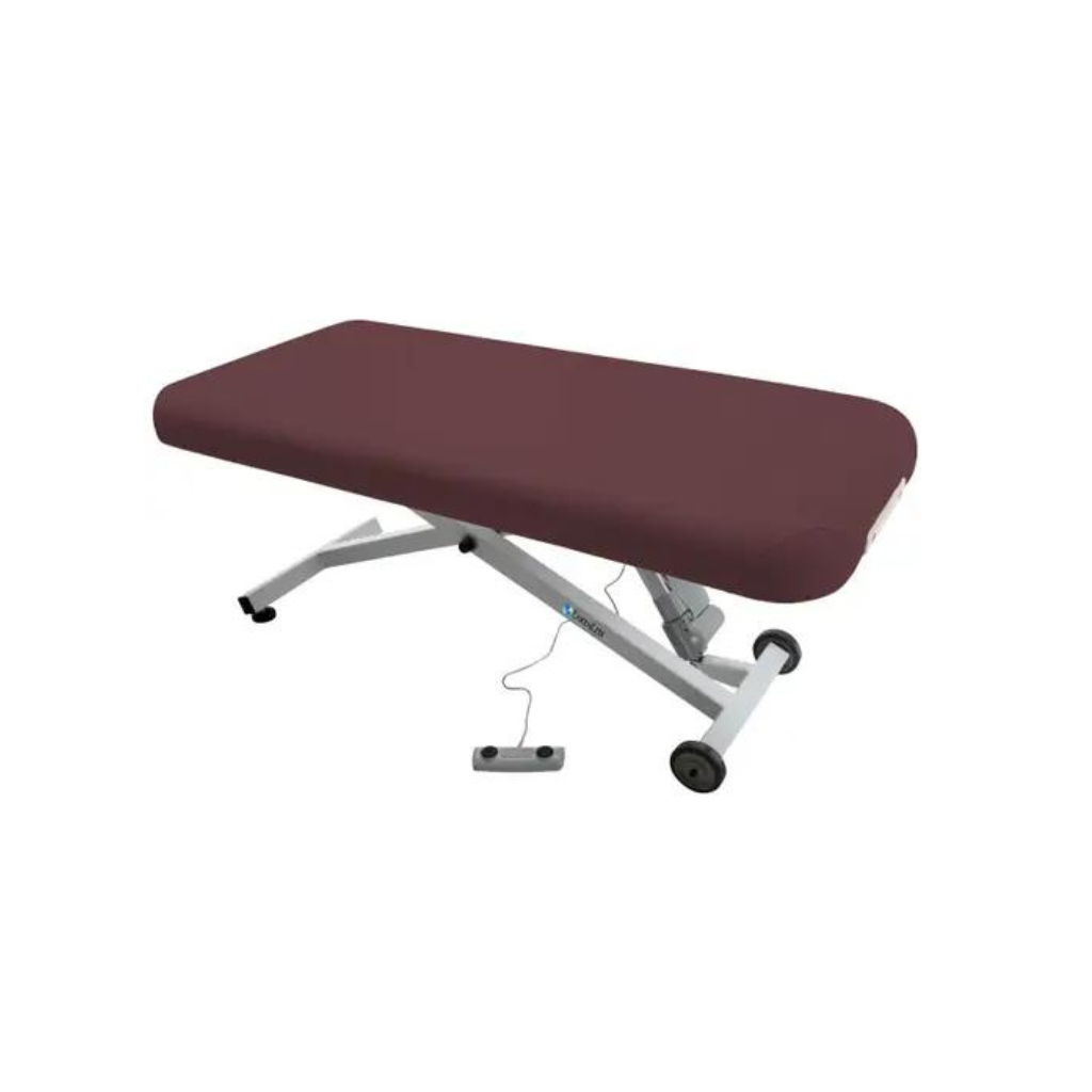 Earthlite Ellora Flat Top Electric Lift Table Burgundy