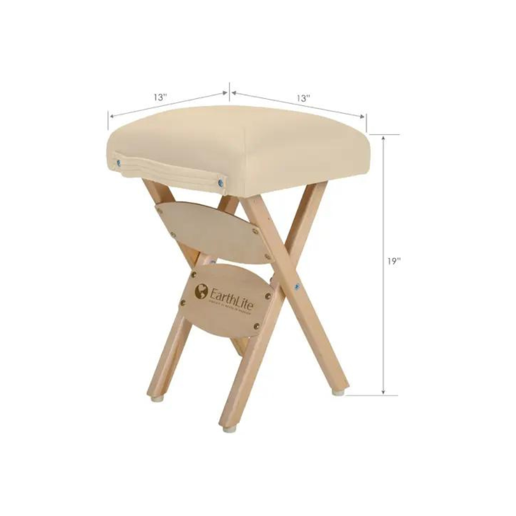 Earthlite Folding Massage Stool Beige Dimensions