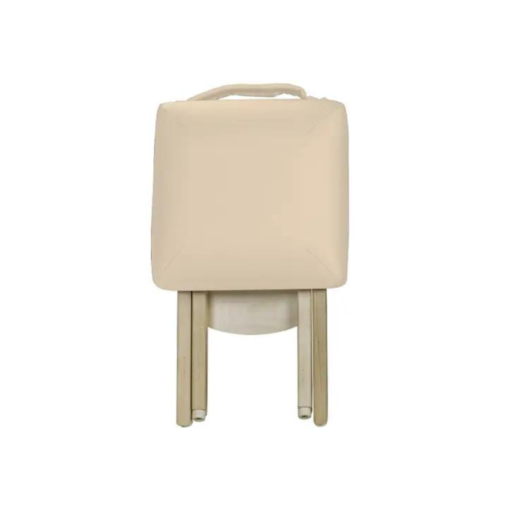 Earthlite Folding Massage Stool Standing Front Beige