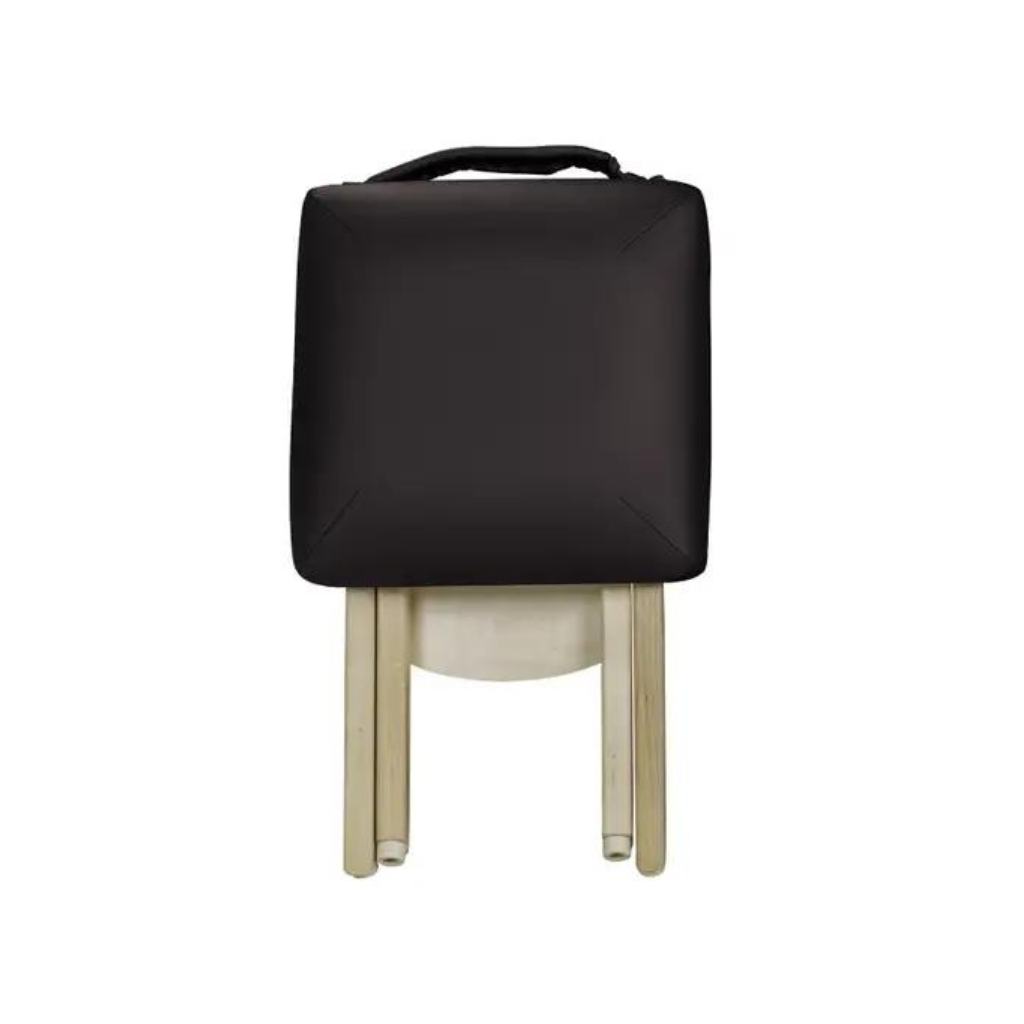 Earthlite Folding Massage Stool Standing Front Black