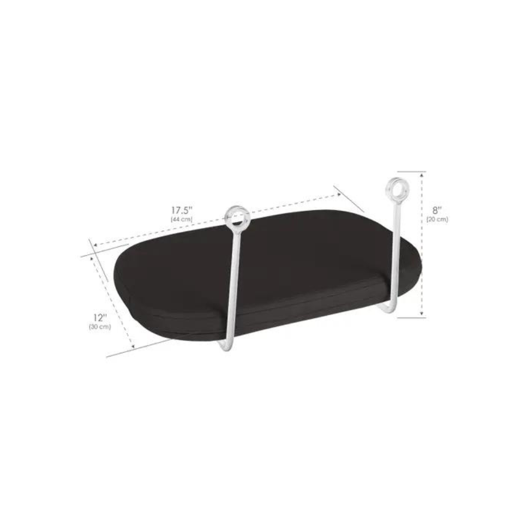 Earthlite Front Arm Shelf Black Dimensions