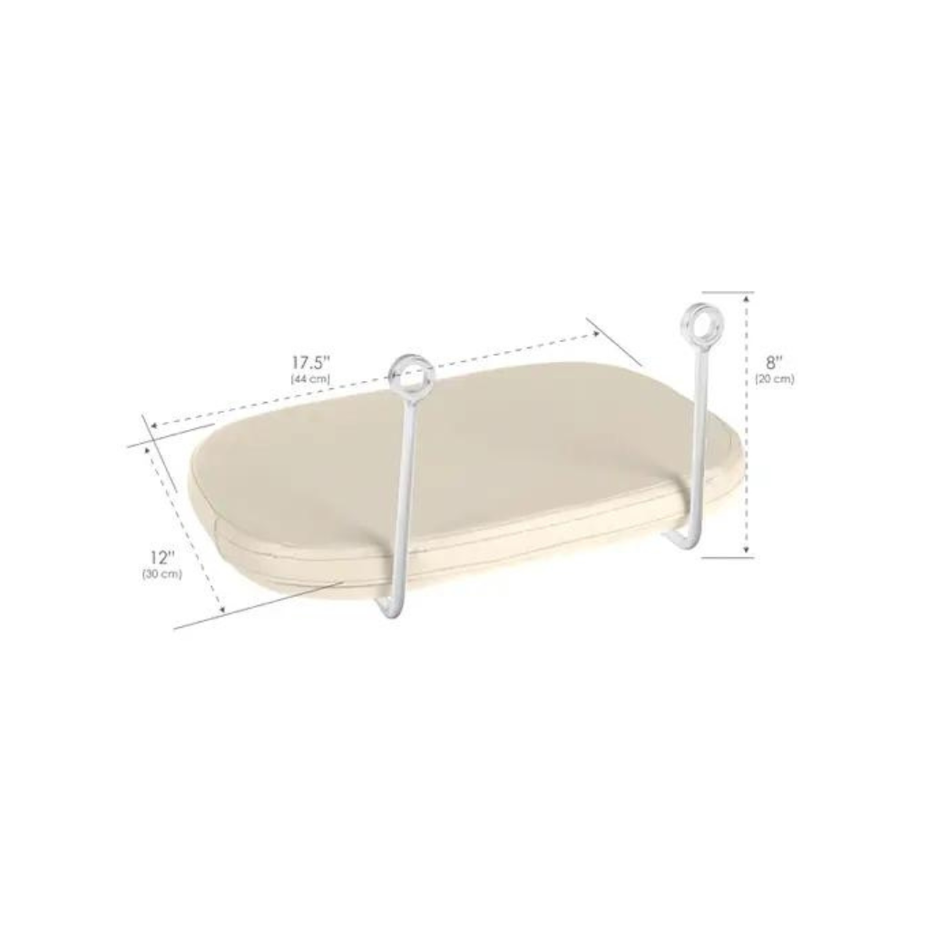 Earthlite Front Arm Shelf Vanilla Creme Dimensions
