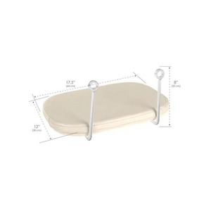 Earthlite Front Arm Shelf Vanilla Creme Dimensions