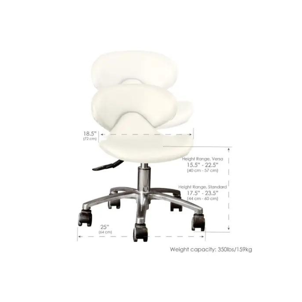 Earthlite Levitate Versa Stool White Dimensions