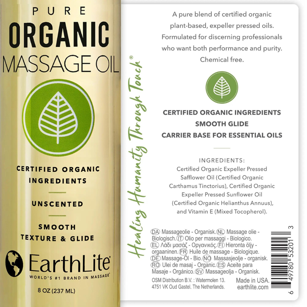 position pendul ler Earthlite Organic Massage Oil - Medical Spa Supply