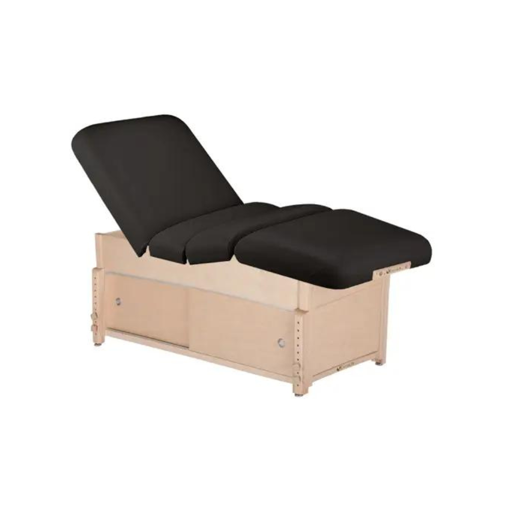 Earthlite Pneumatic Salon Black Cabinet Massage Table
