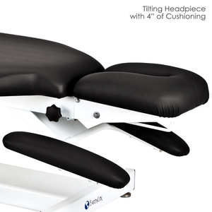 Earthlite Apex treatment bench tilting headpiece with 4-inch cushioning for enhanced client comfort in medical wellness practices.