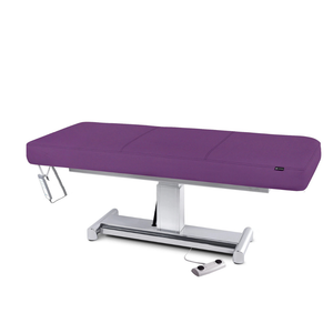 Earthlite Everest LX Flat Top Electric Lift Table with Amethyst replaceable mattress and sturdy metal base, designed for Med Spa and IV hydration practices.
