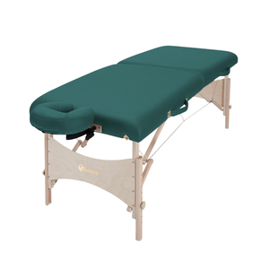 Earthlite Harmony DX Portable Massage Table with Teal upholstery for wellness practices.