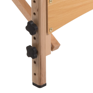 Earthlite Inner Strength Element Portable Massage Table illustrating the double knob leg for extra strength.
