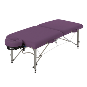 Earthlite Luna Portable Massage Table with Amethyst upholstery for wellness practices with a portable design for easy transport.
