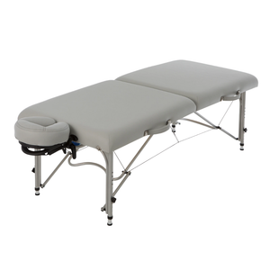 Earthlite Luna Portable Massage Table with Sterling upholstery for wellness practices with a portable design for easy transport.