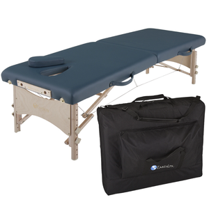 Earthlite MediSport Portable Treatment Table with Agate illustrating the heavy duty carry case.